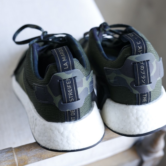 Adidas Mens NMD R2 Sneakers Green with Camouflage Size 11 US Mint Condition - Picture 8 of 9